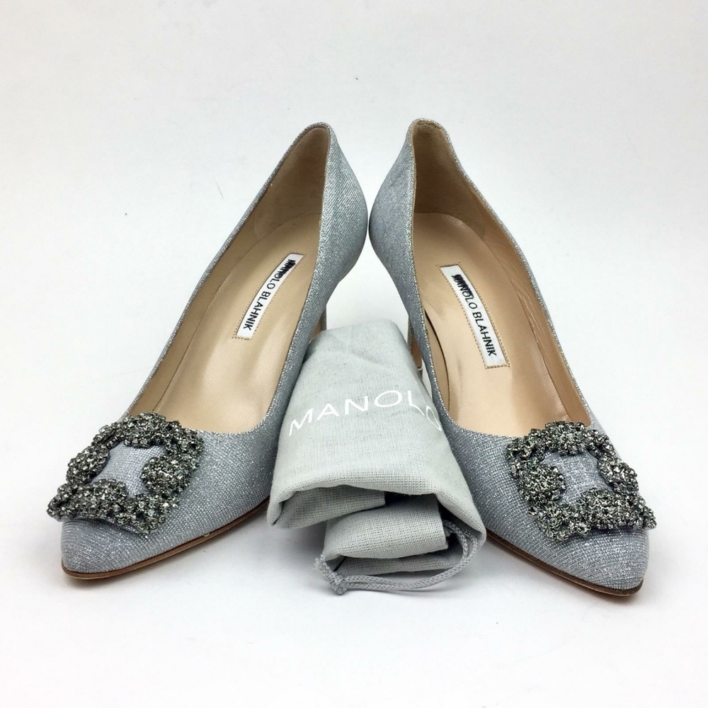 MANOLO BLAHNIK Hangisi Jeweled Pointed Toe Pump